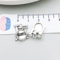 Silver alloy drum set charm featuring musical notes and treble clef for DIY jewelry - Antique Silver Drum (15559) / 13*16mm