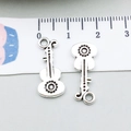 Antique silver guitar key pendant 2.5cm size measurement on ruler for DIY jewelry - Antique Silver Guitar (15560) / 9*21mm