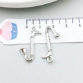 Antique silver saxophone charms for jewelry making with dimension measurement scale - Antique Silver Saxophone (15562) / 16x26mm