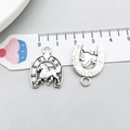 Antique silver horseshoe charm with running horse motif for DIY jewelry making - Horseshoe Shape (14030)