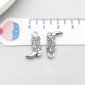 Antique silver western cowboy boot alloy pendant charms for DIY jewelry making - Boot Shape (14033)