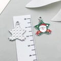 Colgantes navideños de esmalte con forma de estrella y Papá Noel para joyas DIY - Papá Noel de Esmalte Verde-19662