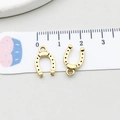 Antique gold horseshoe charm for DIY bracelets with western cowboy style pendant - Horseshoe Style (19230) / 14x9mm