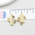 Antique gold cactus metal pendants for DIY jewelry making with fine texture and tiny flower - Cactus Style (19231) / 20x14mm