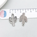 Antique silver cactus charm for DIY western cowboy jewelry making with 25mm size - Cactus Shape (19232)