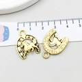 Antique gold horseshoe pendant with running horse detail on a measuring scale - Horseshoe Style (19243) / 23x18mm