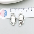 Antique silver microphone alloy pendant pair with size measurement on ruler - Antique Silver Microphone (18934) / 26*13mm