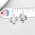 Silver cactus alloy pendants for DIY bracelets featuring a textured desert theme design - Cactus Shape (19233)