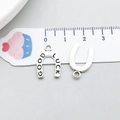 Silver horseshoe charm with Good Luck engraving for DIY jewelry making and crafts - Horseshoe Shape (19235)