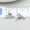 Antique silver I love music heart pendant charm DIY jewelry accessory with ruler measurement - Antique Silver Heart Letter (18937) / 15*20mm