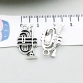 Antique silver alloy trumpet instrument pendant charms for DIY jewelry making - Antique Silver Saxophone (18938) / 22*12mm