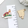 Christmas snowman hat charm in red enamel finish with golden back for DIY jewelry - Red Christmas Hat (19691)