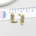 Antique gold cowboy boot pendant for DIY jewelry making, 1.5cm length with ruler - Cowboy Boot Style (19253) / 18x11mm