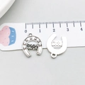 Antique silver horseshoe charm with 'GOOD LUCK' engraving for DIY jewelry making - Horseshoe Shape (19239)