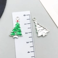Ciondolo albero di Natale in smalto verde in lega per gioielli DIY altezza 2,5 cm - Albero di Natale in Smalto Verde 21*13mm (19655)