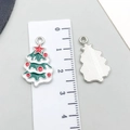 Ciondolo ad albero di Natale in lega con smalto verde per gioielli fai-da-te - Albero di Natale in Smalto Verde 24*14mm (19656)