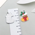 Colgante calcetín de Navidad en aleación y esmalte para collares y pulseras DIY - Calcetín de Navidad de Esmalte Amarillo-19676