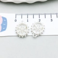 Colgantes de copo de nieve plateados con borde perlado para pulseras y collares DIY - Pequeño Estilo de Copo de Nieve de Navidad (20023)