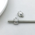 Antique silver sea turtle slider bead with textured shell for DIY jewelry bracelets - Turtle Style (8802) / 1 Piece/Pack (9*9mm) / Antique Silver