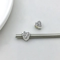 Silver alloy heart bead charm with Love engraving and vintage patterns for DIY jewelry - Love Heart Style (8813) / 1 Piece/Pack (8*9mm) / Antique Silver