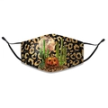 Dettaglio maschera Halloween leopardata con zucca e luna e laccetti regolabili per il viso - Stile Cactus Zucca Leopardata Nero Oro (6)