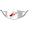 Dettaglio della maschera di Halloween in cotone a tre strati con schizzi di sangue - Stile Schizzi di Sangue Bianco Rosso (5)