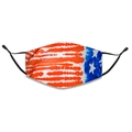 Three-layer cotton face mask with tie-dye American flag pattern and adjustable ear loops - One Size / USA Flag Pattern (1)