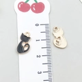 DIY black enamel cat pendant charm in gold alloy for necklaces and bracelets - Black Cat (9942)