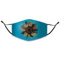 Masque facial tournesol sarcelle réutilisable avec motifs léopard et écossais réglables - Taille unique / Tournesol Patchwork Sarcelle (3)