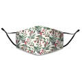 Détail du masque de Noël en tissu avec feuilles vertes, baies rouges et boucles réglables - Taille unique / Feuilles Vertes Baies Rouges (2)
