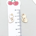 DIY jewelry charm: white enamel cat pendant with golden metal finish and 2cm size - White Cat (9944)