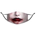 Three-layer cotton Halloween face mask featuring a realistic bloody stitched mouth print - Realistic Stitched Lips Style (1)