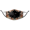 Three-layer cotton face mask featuring black Pisces zodiac design and floral patterns - Pisces