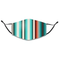 Masque en coton à 3 couches lavable avec rayures colorées et boucles d'oreilles réglables - Taille unique / Style à rayures verticales colorées (4980499171567)