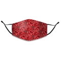 Mascarilla de algodón de tres capas con estampado paisley rojo y lazos ajustables - Talla única / Rojo Paisley