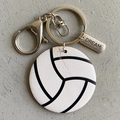 Portachiavi sportivo con ciondolo pallavolo, chiusura a moschettone e targa Dream - Stile Pallavolo Bianco (2)