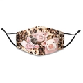 Masque réutilisable avec imprimé léopard, cochons roses et boucles d'oreilles réglables - Taille unique / Style cochon de dessin animé imprimé léopard (4980499171568)