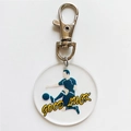 Portachiavi in acrilico calciatore con scritta Good Luck e moschettone in metallo argento - Stile Calcio (3)