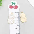 White enamel mummy alloy charm for DIY jewelry making featuring gold-plated metal borders - Halloween Zombie (14000)