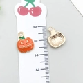 Halloween pumpkin enamel pendant with gold metal back and 1.5cm measurement scale - Halloween Pumpkin (14010)
