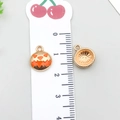 Golden alloy Halloween pumpkin charm with orange enamel finish and 14mm diameter - Halloween Pumpkin (14011)