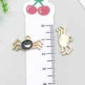 Golden spider charms with black enamel smile design for DIY jewelry making and pendants - Halloween Spider (14013)