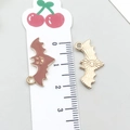 Cartoon bat charms for DIY jewelry making in brown enamel and gold finishes - Halloween Bat (14014)