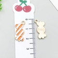 Orange and white candy-shaped alloy charms for DIY necklaces with measurement scale - Halloween Candy (14017)