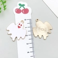 Ghost charm with white enamel and golden metal back for Halloween jewelry making - Halloween Ghost (15124)