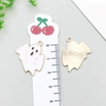 Halloween enamel ghost pendant in alloy with gold-tone back for DIY jewelry making - Halloween Ghost (15126)