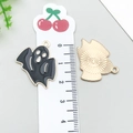 Halloween ghost bat enamel alloy charm pendant in black and gold for DIY jewelry - Halloween Ghost (15127)