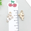 Ghost charm for DIY jewelry in gold and white enamel with letter G engraving - Letter G Ghost (15133)