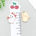 Ghost Halloween charm in white enamel with pumpkin lantern for DIY jewelry making - Ghost Pumpkin (15386)