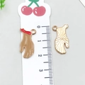 Hand shaped enamel alloy charm for DIY jewelry with ruler showing 2.5cm height - Halloween Severed Hand (19510)